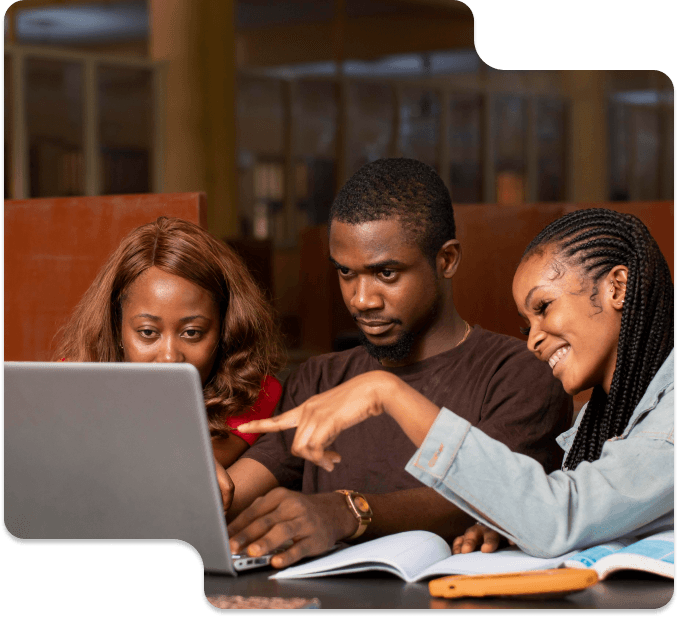 Student learning on laptop